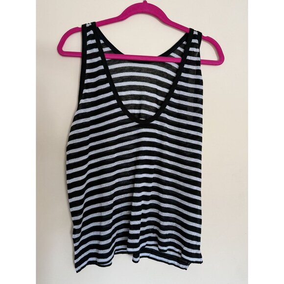 Alexander Wang Blue/green Linen‎ Blend Striped Tank Top Size Medium Minimalist - Picture 1 of 5